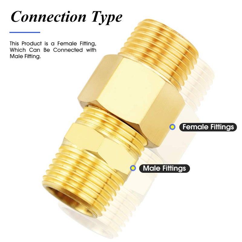 TAILONZ PNEUMATIC 1" NPT Male Pipe Hex Nipple, Brass Pipe Fittingï¼ˆ2Pcsï¼‰ - Image 5